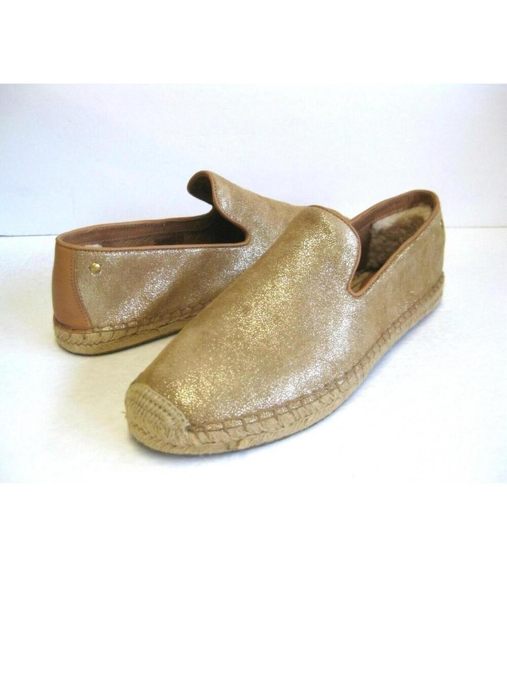 UGG Sandrinne II Women’s Metallic Gold - Slip-On Loafer Espadrille Size: 9 NWT